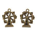 Detailed Ferris Wheel Charms in Two Antique Metal Finishes view 5
