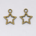 Open Star Outline Charm In 2 Metal Finishes For Jewelry Making view 5
