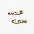 Lowercase Love Word Connector Charms in Two Finishes view 5