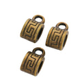 Geometric Square Three Way Bail Bead in Textured Metal for Jewelry Making view 5