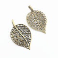 Openwork Veined Leaf Charms in Two Antique Metal Finishes view 5