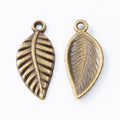 Veined Leaf Metal Charm in Three Metallic Finishes view 6