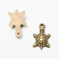 Small Turtle Metal Charms in Two Antique Finishes Jewelry Making Pendants view 5