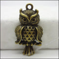 Perched Owl Charm Alloy Jewelry Making Component in 4 Finish Options view 7