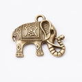 Ornate Elephant Charm In Antique Bronze and Antique Silver Metal Finish view 5