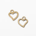 Open Heart Metal Charm 2 Finish Options Craft Supply view 5