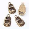 Floral Mary Jane Shoe Charms in Two Antique Finishes view 5