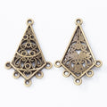 Triangular Filigree Multi Loop Connectors in Two Finishes view 5