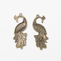 Peacock Metal Charm In 3 Finish Options for Jewelry Making view 6