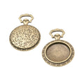 Vintage Pocket Watch Round Bezel Charms in Multiple Finishes for Jewelry Making view 7