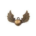Winged Heart Metal Connector Charm in Three Finishes view 7