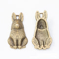 Detailed Sitting Rabbit Metal Charms In Four Finishes view 6