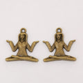 Seated Yoga Woman Charm In 2 Metal Finishes For Jewelry Making view 5