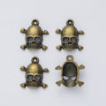 Skull and Crossbones Metal Charm in Two Antique Finishes view 5