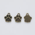 Rounded Paw Print Metal Charms in Six Metallic Finishes view 6