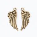 Detailed Angel Wing Metal Charms in Five Color Finishes view 7