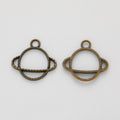 Openwork Ringed Planet Metal Charms in Seven Metallic Finishes view 7