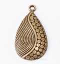 Textured Teardrop Metal Charm In 2 Finish Options for Jewelry Making view 4