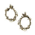 Botanical Wreath Metal Pendant Charms in 3 Distinct Finishes view 6