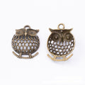 Openwork Owl Charm in 2 Metal Finishes for Jewelry Making view 4