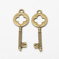 Quatrefoil Bow Key Charm In 6 Metal Finishes For Jewelry Making view 6