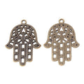 Filigree Hamsa Hand Charm in Multiple Metal Finishes for Jewelry Making view 6