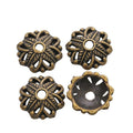 Openwork Flower Bead Cap in Bronze and Silver Tones view 5
