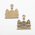 Outlined Castle Charm Metal Pendant for Jewelry Making view 5