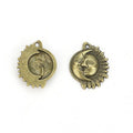 Antique Sun and Crescent Moon Face Metal Charm Jewelry Component view 4