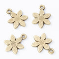 Five Petal Flower Metal Charms in Two Antique Metal Finishes view 5