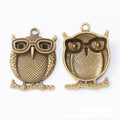 Large Eyed Owl Antique Metal Charms In Two Finishes view 4