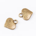 Small Smooth Heart Charm In Antique Bronze, Antique Silver and Light Gold Metal Finish view 6