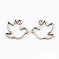 Open Bird Silhouette Metal Bezel Charm in Two Finishes view 4