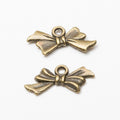 Tied Ribbon Bow Metal Charms in Two Antique Finishes view 5