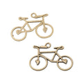 Bicycle Outline Charm Pendants in Four Metallic Finishes view 6