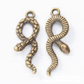 Coiled Snake Charm Textured Metal Pendant in Two Finishes view 4