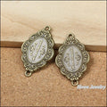 Vintage Oval Script Plaque Connectors in Antique Bronze Finish for Jewelry Making view 4