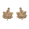 Maple Leaf Metal Charms in 3 Pictured Finishes for Jewelry Making view 7