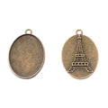 4.15 cm Oval Cabochon Settings with Eiffel Tower Back Detail view 5