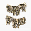 Three Elephant Family Metal Charms in Two Finishes view 6