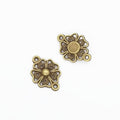 Openwork Flower Connector Detailed Metal Jewelry Component in 2 Finishes view 4