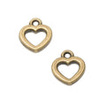 Open Heart Charms in Five Contrasting Metal Finishes view 6