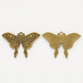 Detailed Butterfly Metal Charms in Two Antique Finishes view 5