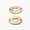 Oval Heart Link Metal Charm in 3 Finishes for Jewelry Making view 6
