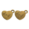 Dad-Engraved Heart Metal Charm Pendant in 3 Finishes for DIY Jewelry view 6
