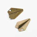 Antique Metal Folded Paper Airplane Charm Pendant With Textured Detail, 2 Finishes view 6