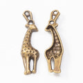 Antique Spotted Giraffe Metal Charm, Two Finishes Jewelry Component view 5