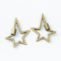 Antique Bronze and Silver Open Star Charms with Angled Bail view 5