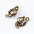 Antique Metal Globe Charm Pendant With Textured Detail, 2 Finishes view 5