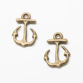 Open Anchor Charm in Antique Bronze and Silver Tone Metal view 6